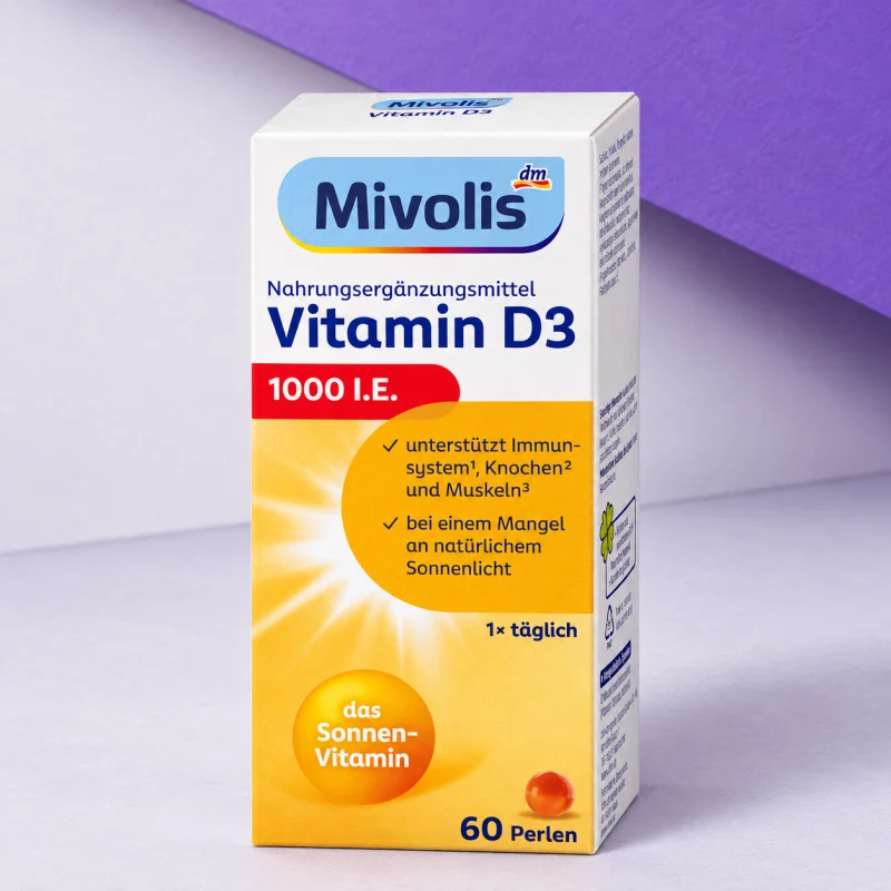 Mivolis Vitamin D3 Perlen 1000 I.E., 60 Stück